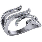 Free Form Designer Moissanite Right Hand Ring