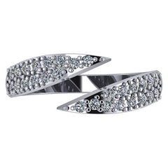 Modern Pave Bypass Moissanite Right Hand Ring