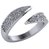 Modern Pave Bypass Moissanite Right Hand Ring