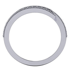 Round Brilliant Moissanite Wraparound Right Hand Ring with Milgrain