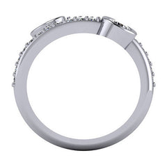 Round Moissanite Bezel Bypass Right Hand Ring