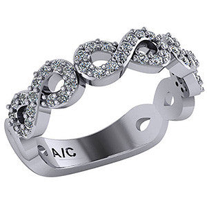 Infinity Style Moissanite Right Hand Ring