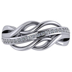 Modern Woven Split Shank Moissanite Right Hand Ring