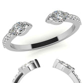 Round and Marquise Two-Stone Open Moissanite Ring