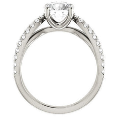 Round cut Infinity Style Engagement Ring