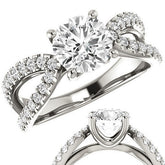 Round cut Infinity Style Engagement Ring