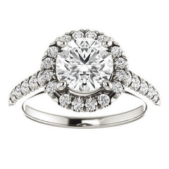 Round Halo/Cathedral Engagement Ring