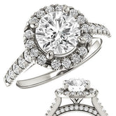 Round Halo/Cathedral Engagement Ring