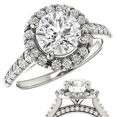 Round Halo/Cathedral Engagement Ring