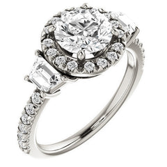 Round Brilliant Three Stone style Engagement Ring