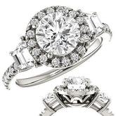 Round Brilliant Three Stone style Engagement Ring