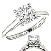 Round Brilliant Solitaire Engagement Ring with Bow Accent