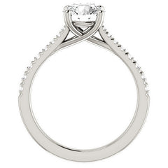 Round Brilliant Moissanite Trellis Engagement Ring