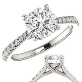 Round Brilliant Moissanite Trellis Engagement Ring