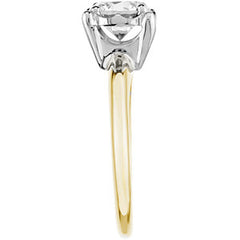 Round Brilliant Moissanite Illusion Box Solitaire Ring