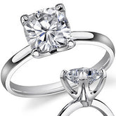 Novo Cushion Moissanite Solitaire Ring