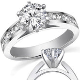 Princess Moissanite Cathedral Engagement Ring Setting 1.3ct