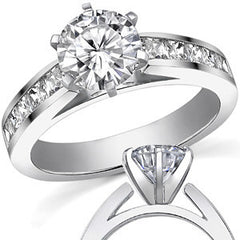 Princess Moissanite Cathedral Engagement Ring Setting 1.3ct