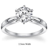 Grooved Cathedral Moissanite Solitaire Ring