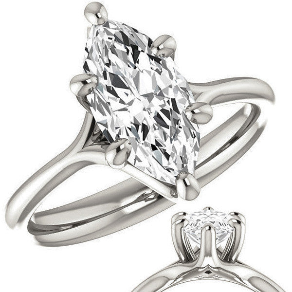 Designer Style 6 Prong Trellis Marquise Solitaire Ring