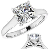Cushion Moissanite Trellis Solitaire Ring