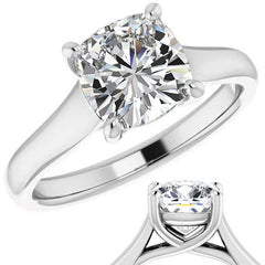 Cushion Moissanite Trellis Solitaire Ring