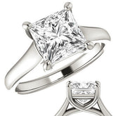 Princess cut Cathedral Solitaire Ring