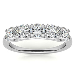 Round Brilliant Moissanite U Prong Anniversary Ring