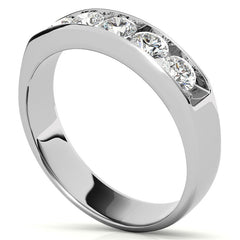 1.25ct 4mm Mens 5-stone Round Brilliant Moissanite Wedding Ring