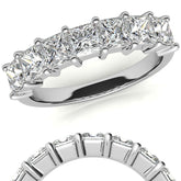 7-Stone 3.5mm Princess cut Moissanite Shared-Prong Ring