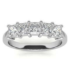 5-Stone 3.5mm Princess cut Moissanite Shared-Prong Ring