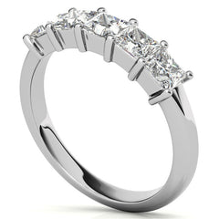5-Stone 3.5mm Princess cut Moissanite Shared-Prong Ring