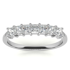 7-Stone 2.5mm Princess cut Moissanite Shared-Prong Ring