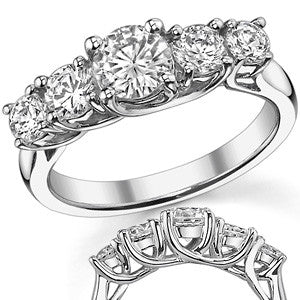 Trellis 6mm Round Brilliant Moissanite Anniversary Band 1.5ct