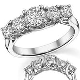 Trellis 6mm Round Brilliant Moissanite Anniversary Band 1.5ct