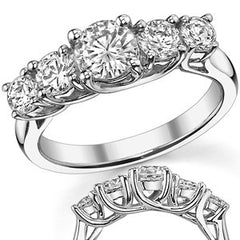 Trellis 6mm Round Brilliant Moissanite Anniversary Band 1.5ct