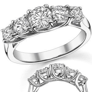 Trellis 5mm Round Brilliant Moissanite Anniversary Band 1.3ct