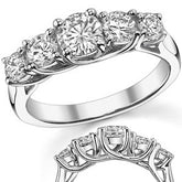 Trellis 5mm Round Brilliant Moissanite Anniversary Band 1.3ct