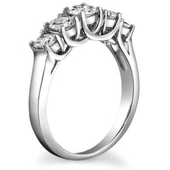 Trellis 4.5mm Round Brilliant Moissanite Anniversary Band 1.1ct