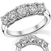 Trellis 4.5mm Round Brilliant Moissanite Anniversary Band 1.1ct