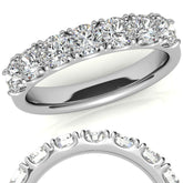 7-Stone 3.5mm Round Brilliant Moissanite Anniversary Ring 1.0ct
