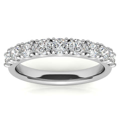 9-Stone 3mm Round Brilliant Moissanite Anniversary Ring 0.90ct