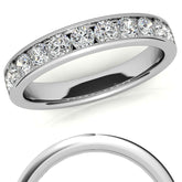 2.7mm 11-Stone Round Brilliant Moissanite Channel Anniversary Ring 0.88ct