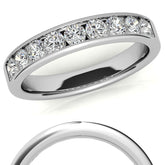 2.7mm 9-Stone Round Brilliant Moissanite Channel Anniversary Ring 0.72ct