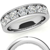 4mm 7-Stone Round Brilliant Moissanite Channel Anniversary Ring, 1.75ct