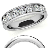 3.5mm 7-Stone Round Brilliant Moissanite Channel Anniversary Ring 1.05ct