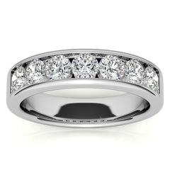 3.5mm 7-Stone Round Brilliant Moissanite Channel Anniversary Ring 1.05ct