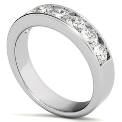3.5mm 7-Stone Round Brilliant Moissanite Channel Anniversary Ring 1.05ct