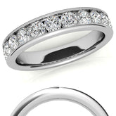 11-Stone 3mm Round Channel Moissanite Anniversary Ring 1.1ct