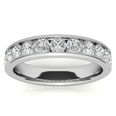 11-Stone 3mm Round Channel Moissanite Anniversary Ring 1.1ct
